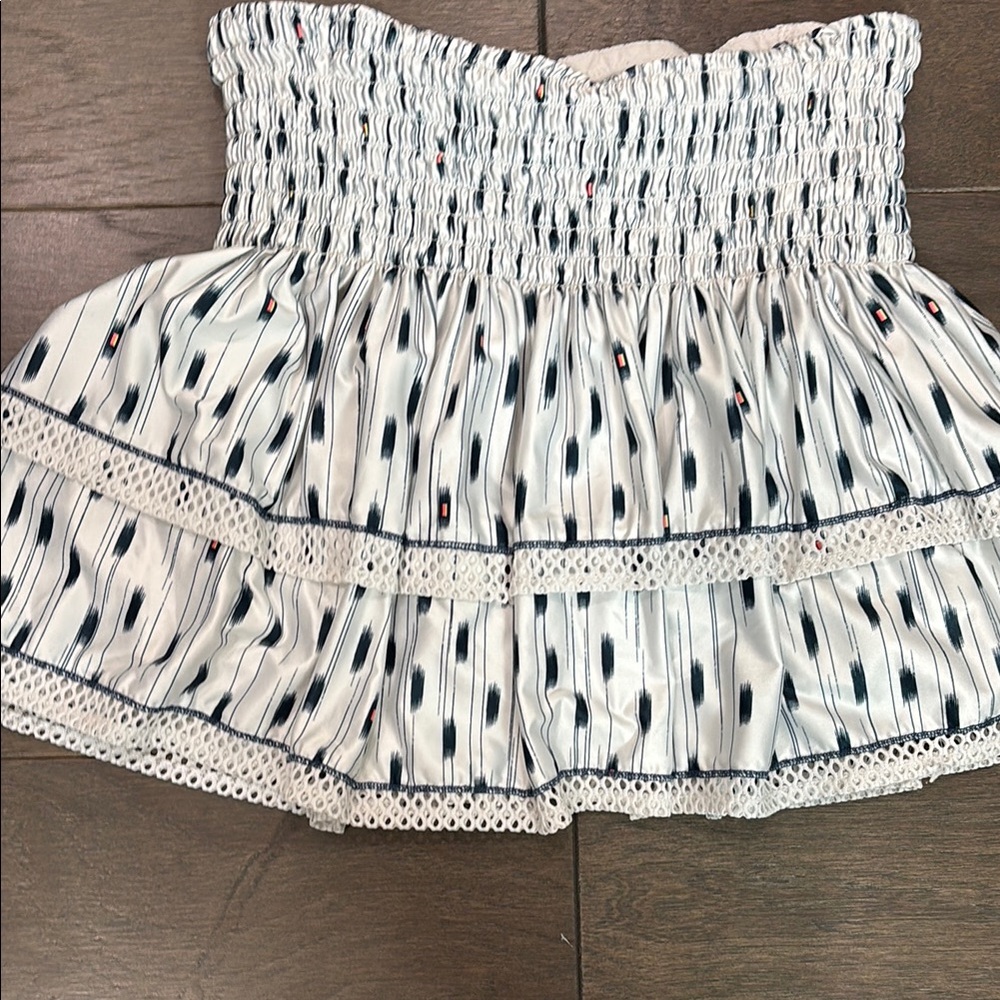 Lucky in Love Blue and White Smocked Mini Skirt